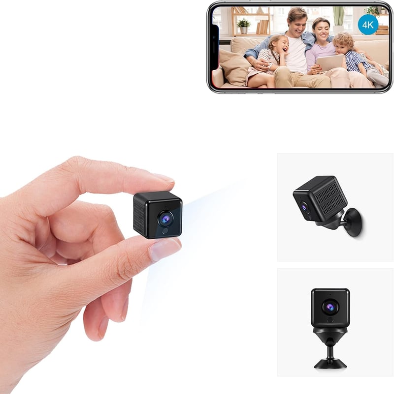 Kompakte WLAN Mini Überwachungskamera mit Nachtsicht und App-Steuerung