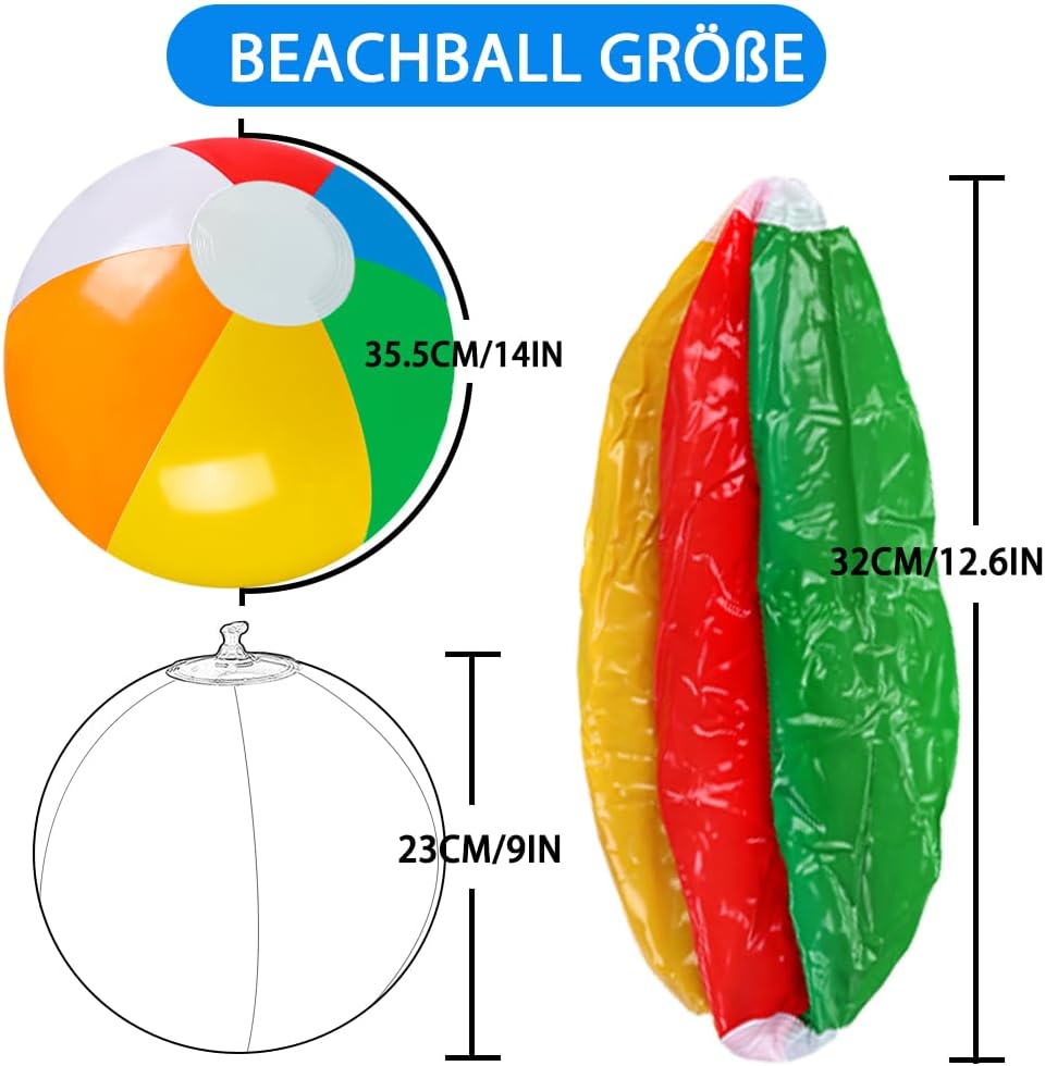 Bunte aufblasbare Wasserbälle für den Sommer – 6/12 Stück, 30cm/50cm
