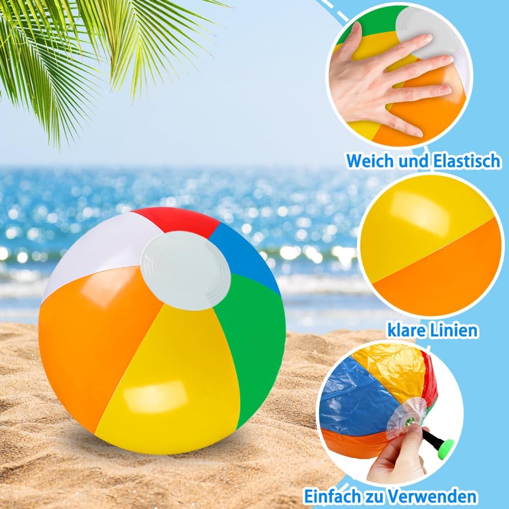 Bunte aufblasbare Wasserbälle für den Sommer – 6/12 Stück, 30cm/50cm