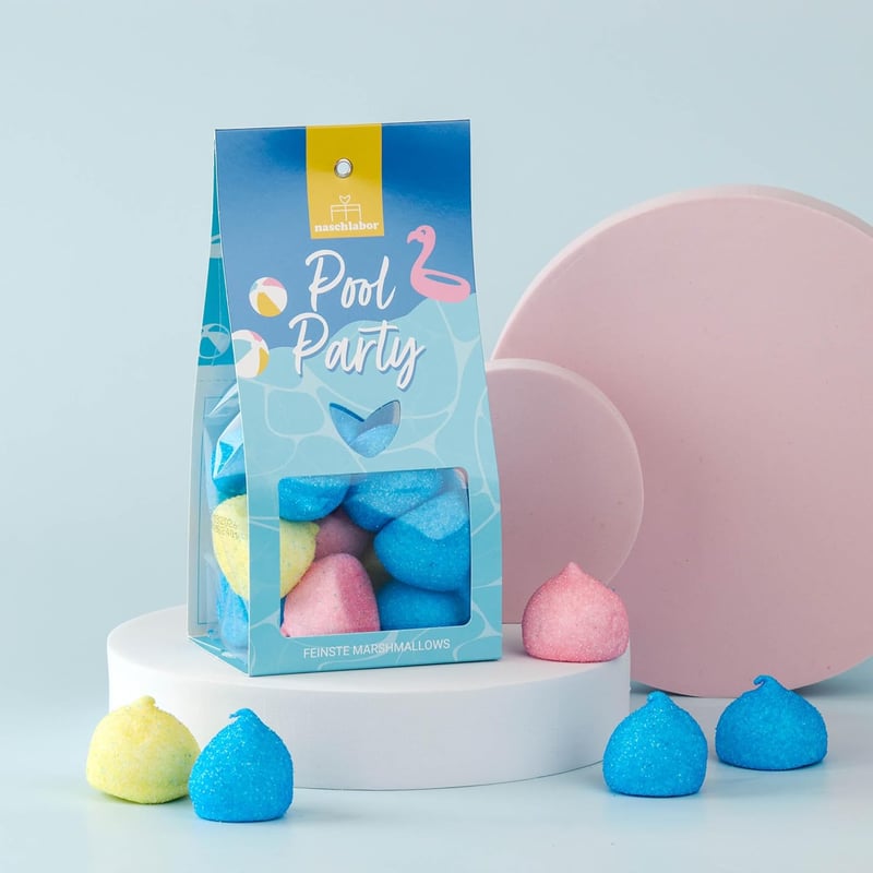Sommer Geschenktüte mit luftigen Marshmallows 100g für Grill- und Gartenpartys