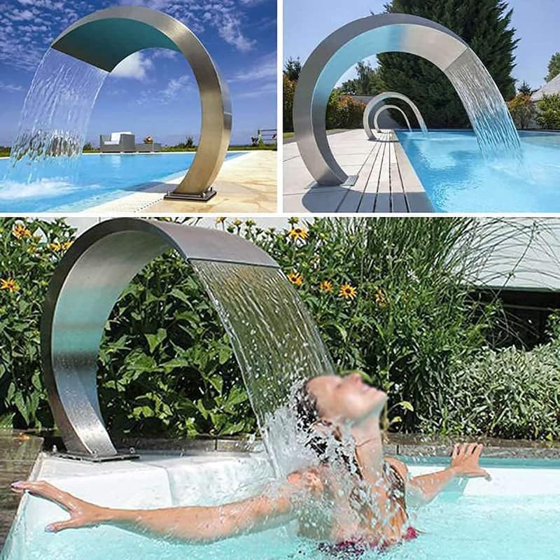 Edelstahl-Pool-Wasserfall für Garten und Teichdekoration