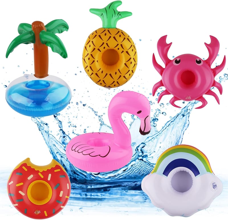 Aufblasbare Getränkehalter - 6er Set für Poolpartys und Versammlungen