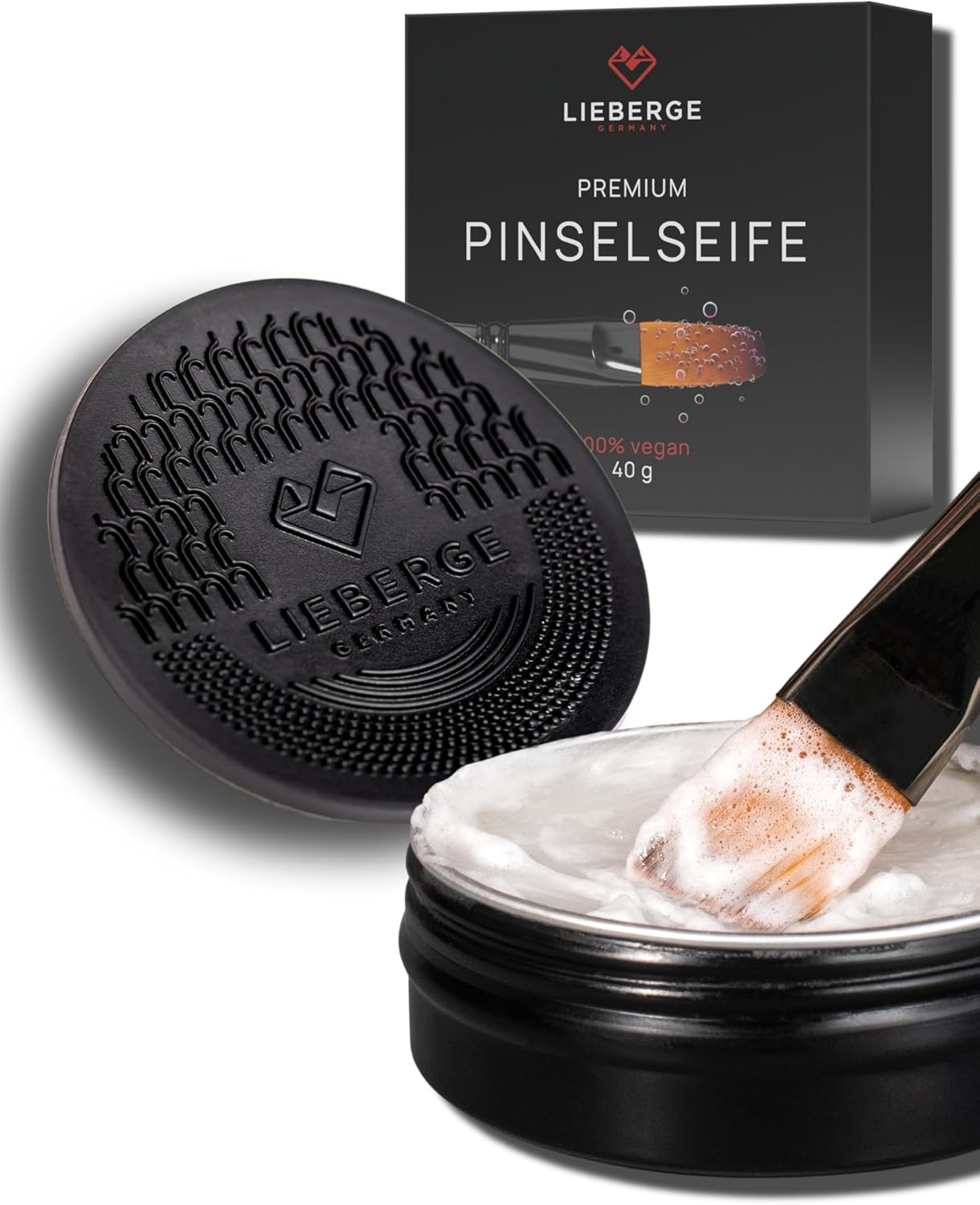 Premium Pinselseife und Reinigungsmatte für feine Kunstpinsel – veganer Pinselreiniger