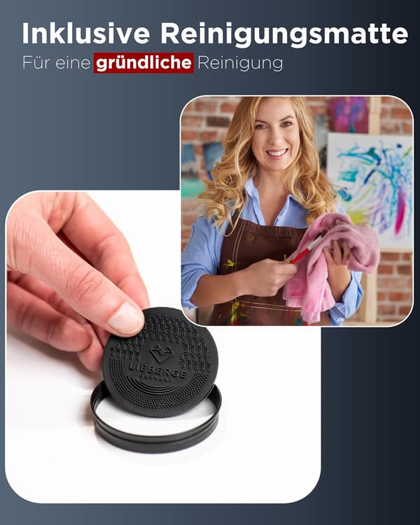 Premium Pinselseife und Reinigungsmatte für feine Kunstpinsel – veganer Pinselreiniger