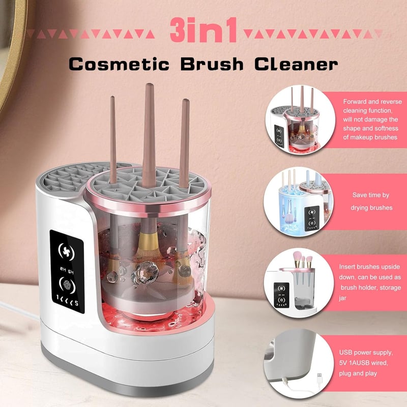 Elektrischer Pinselreiniger 3-in-1 für Make-Up Pinsel