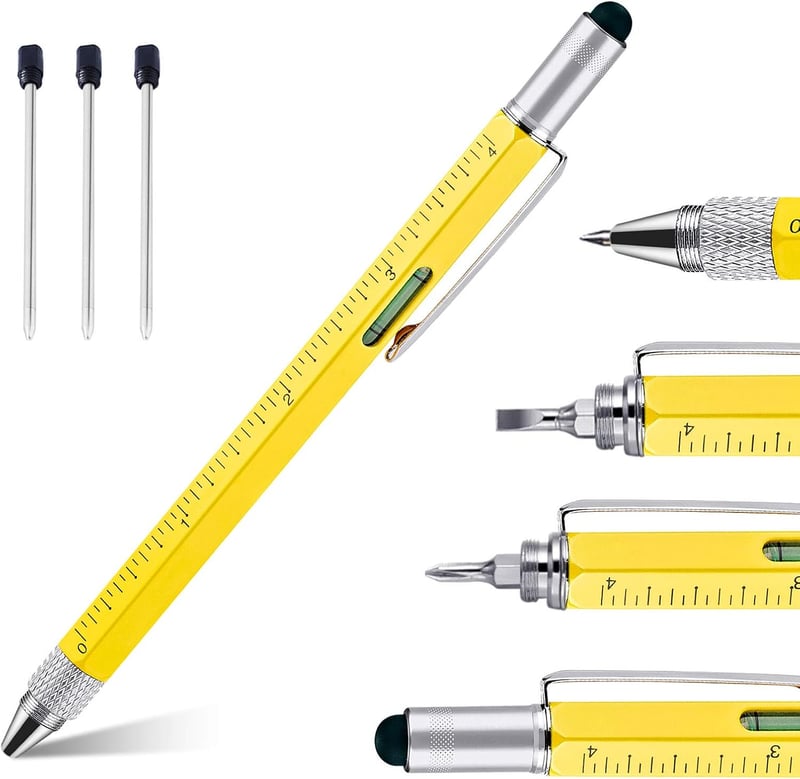 Multitool Kugelschreiber für Männer - 6 in 1 Gadget für Vatertag