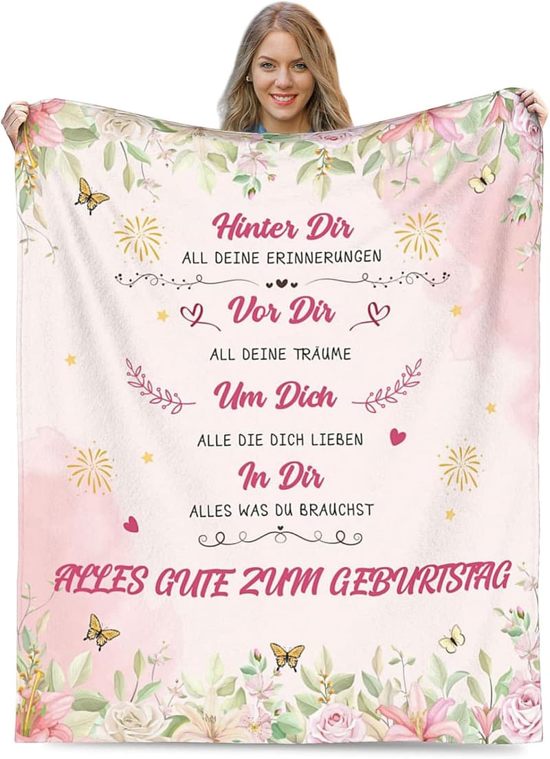 Kuscheldecke 130x150 cm – Geburtstagsgeschenk für Frauen