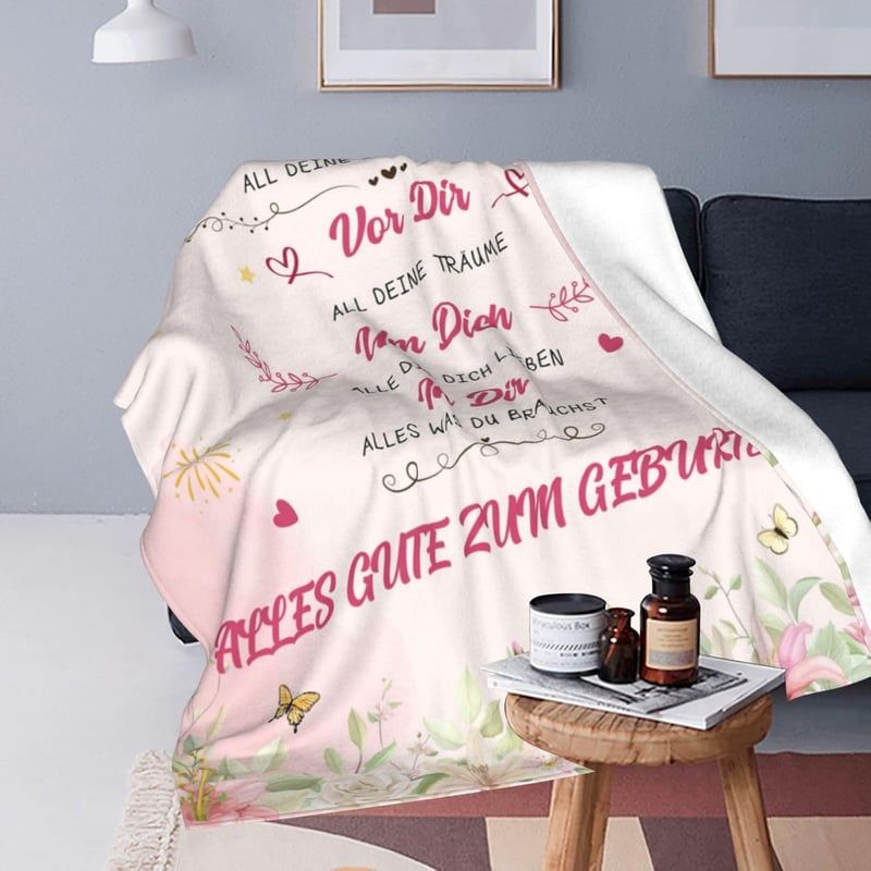 Kuscheldecke 130x150 cm – Geburtstagsgeschenk für Frauen