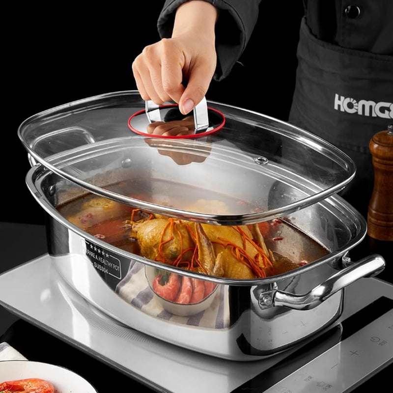 Edelstahl Dampfgarer mit Timer – Multifunktional für Fisch und Meeresfrüchte