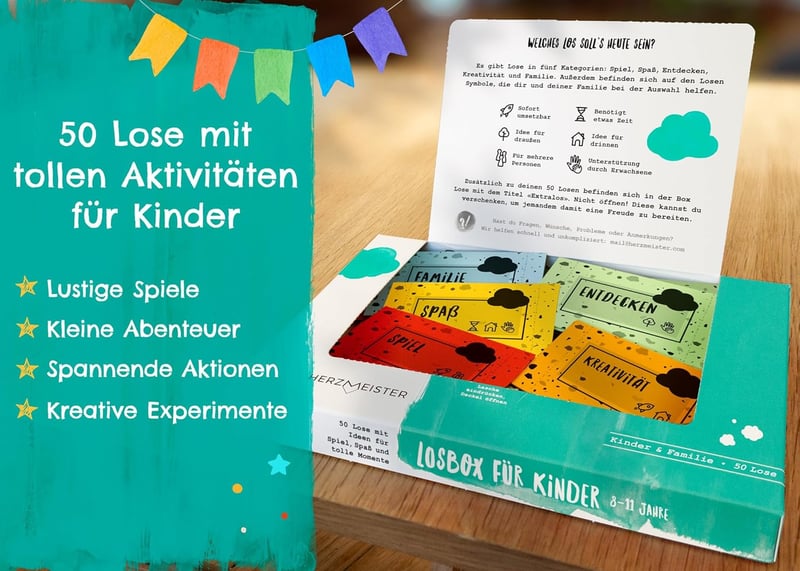 Kreative Losbox für Kinder 8-11 Jahre – Spiel, Spaß & Überraschungen