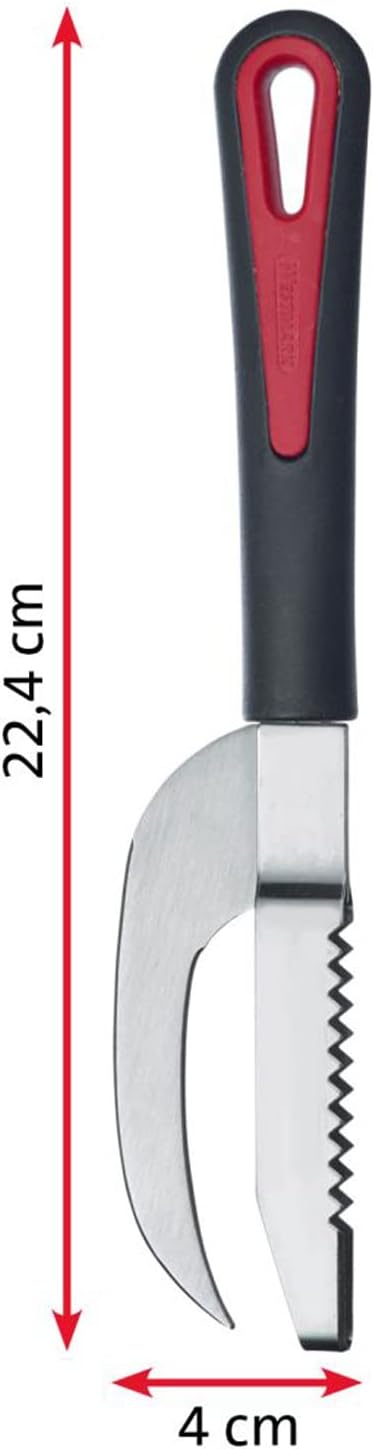Westmark 2-in-1 Fischwerkzeug: Messer und Entschupper, Schwarz/Rot/Silber