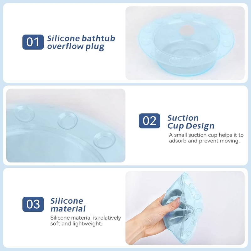 Badewannen Stöpsel für tiefes Wasserbad – transparente blaue Abdeckung