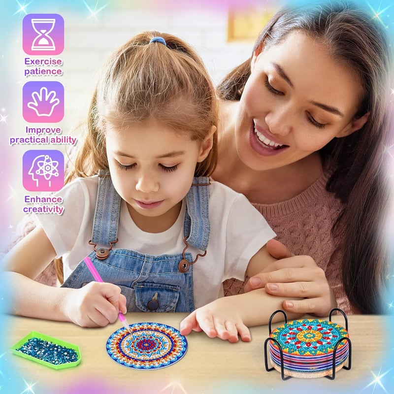 Mandala Diamond Painting Bastelset für Mädchen ab 8 Jahren