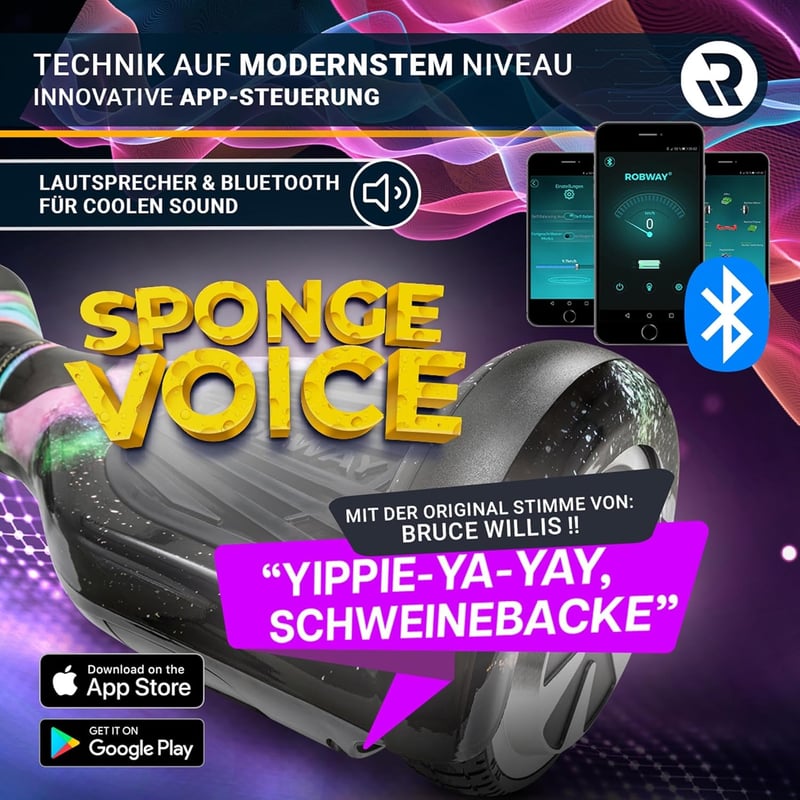 Robway W1 Hoverboard für Kinder und Erwachsene - APP Steuerung - Bluetooth