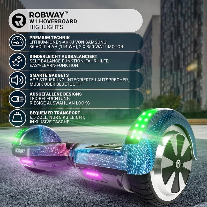 Robway W1 Hoverboard für Kinder und Erwachsene - APP Steuerung - Bluetooth