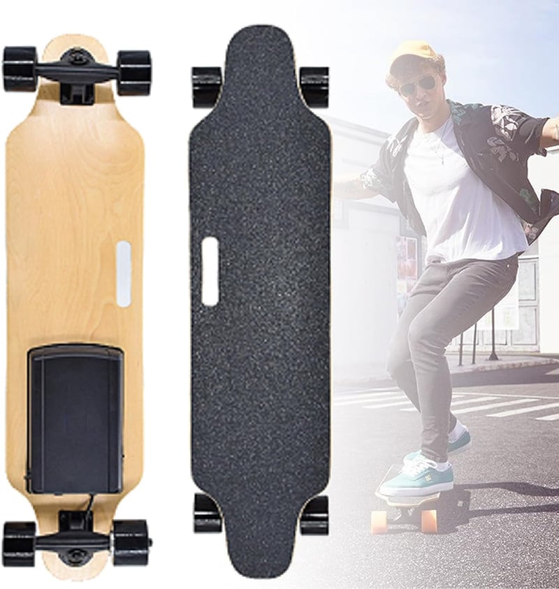 Elektro-Longboard aus 7 Lagen Ahornholz mit Fernbedienung für Jugendliche und Erwachsene