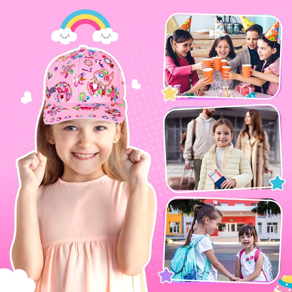 Einhorn Bastelset für Mädchen 4-12 Jahre - Rosa Lila Baseballcap