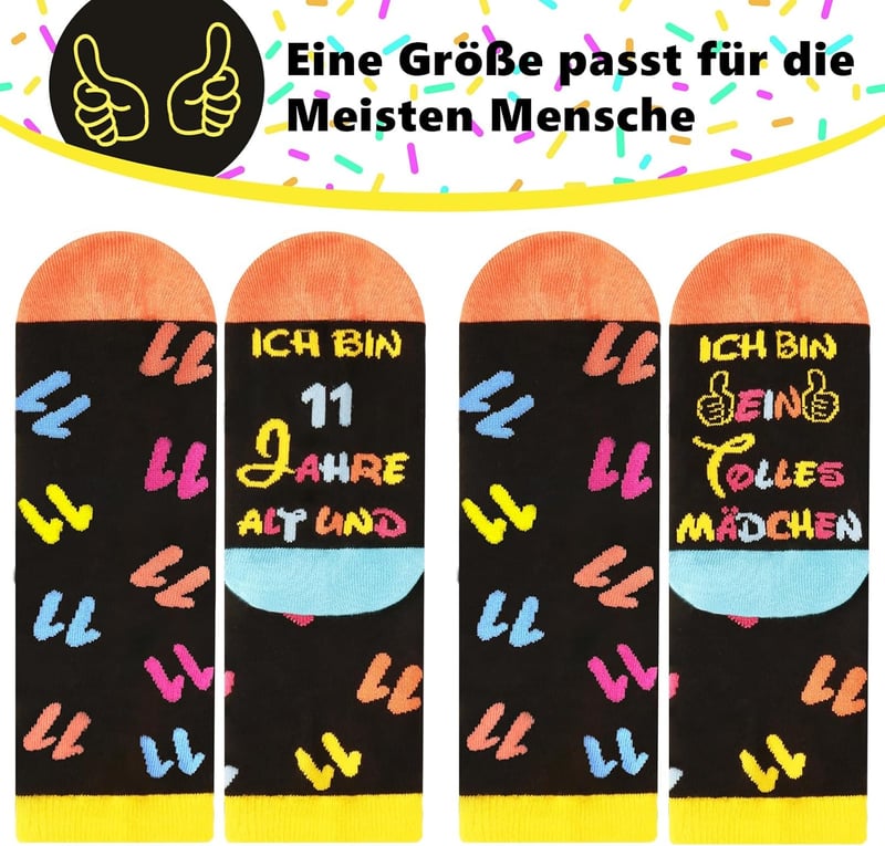 Socken-Geschenk für den 18. Geburtstag von Mädchen und den 70. Geburtstag von Frauen