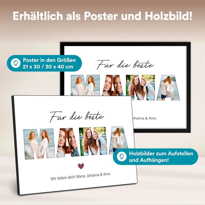 Personalisiertes Poster für Mama - Geschenk zum Muttertag 21 x 30 cm