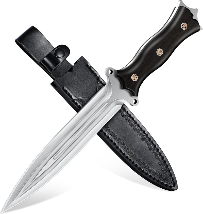 Outdoor Survival-Messer mit Full-Tang Konstruktion und Holzgriff