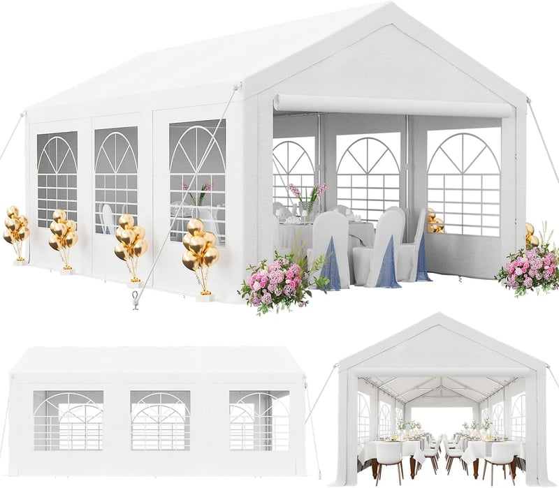 Wasserdichter Pavillon 3x6 m für Partys und Hochzeiten, UV-Schutz 50+