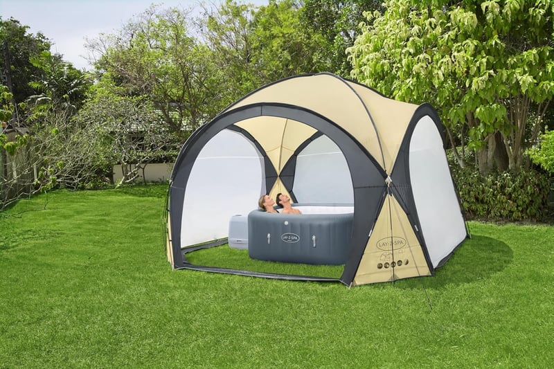 Bestway LAY-Z-SPA Pavillon für Garten, 390 x 390 x 255 cm