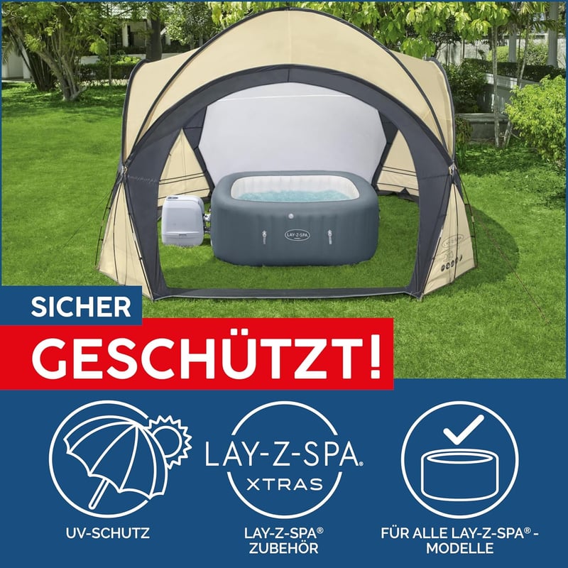Bestway LAY-Z-SPA Pavillon für Garten, 390 x 390 x 255 cm