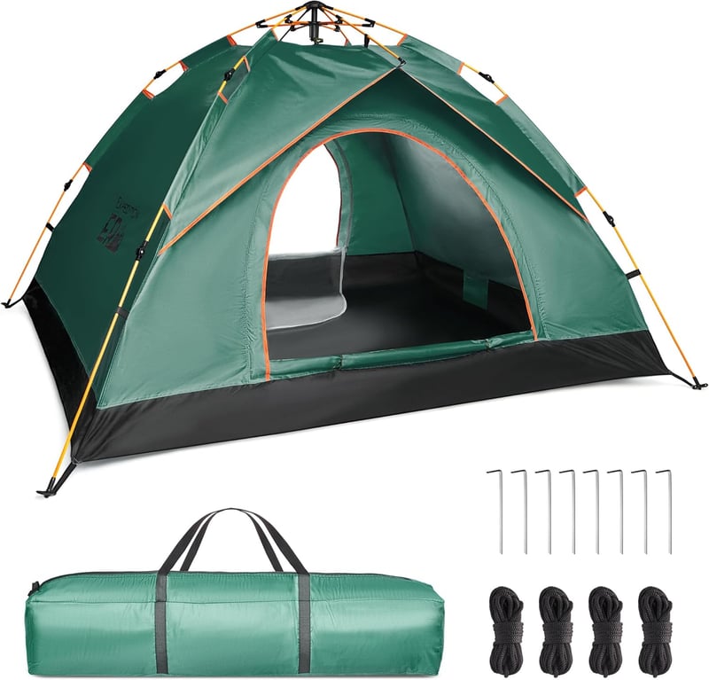 Wurfzelt für 2-3 Personen – Wasserdichtes Pop-Up Campingzelt 200x200 cm