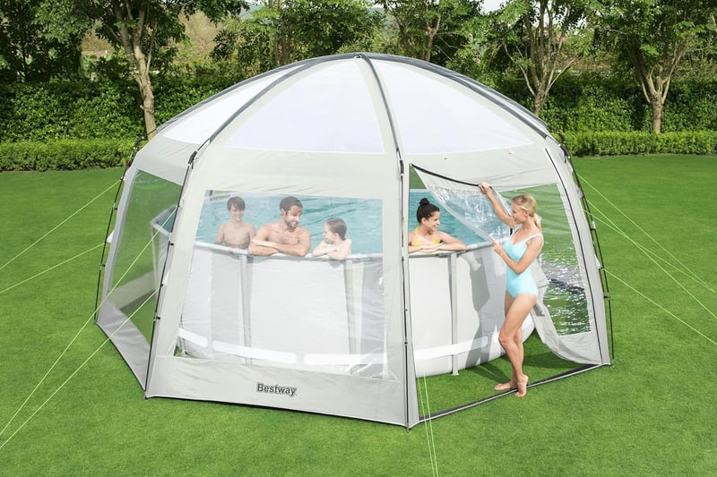 Pavillon für runde Pools, 600 x 295 cm, grau