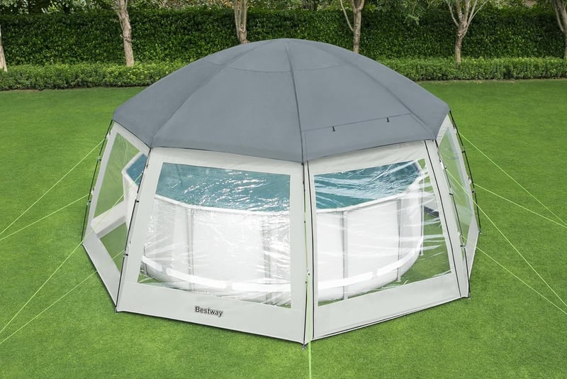 Pavillon für runde Pools, 600 x 295 cm, grau