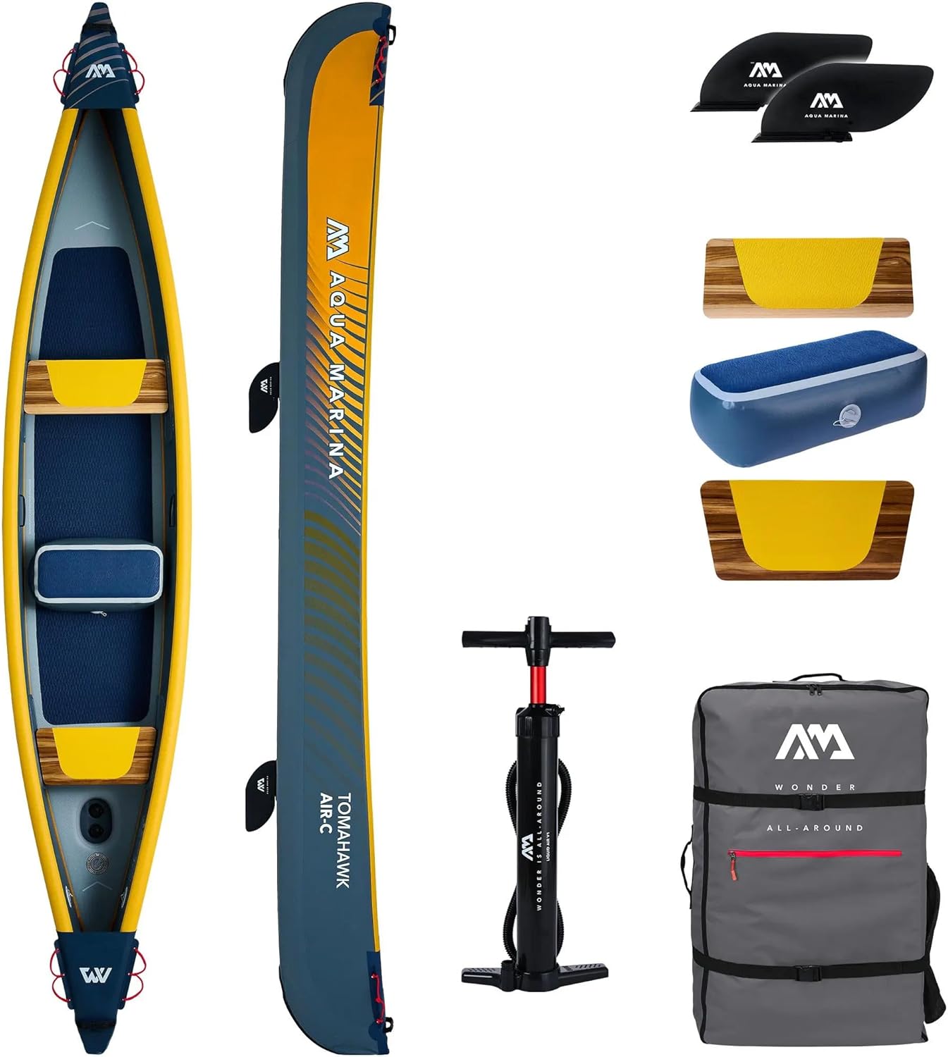 Aufblasbares 3-Personen-Kajak Tomahawk AIR-C 2024, 478x88 cm, Drop Stitch Technik