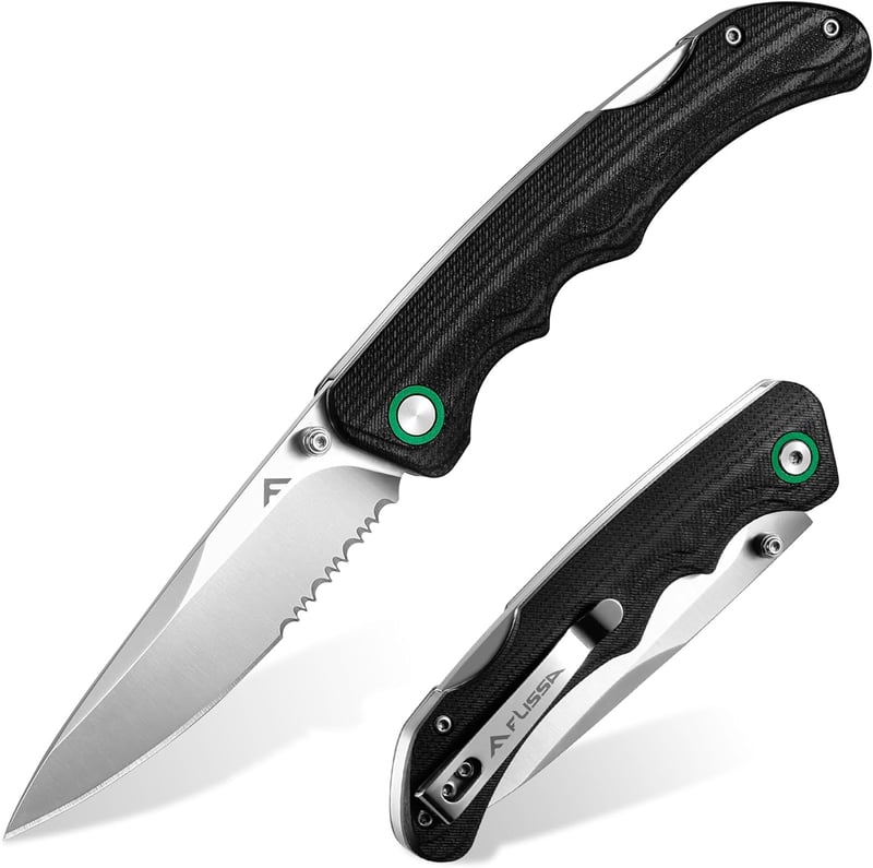 FLISSA Klappmesser mit 14C28N Edelstahlklinge für Outdoor-Aktivitäten