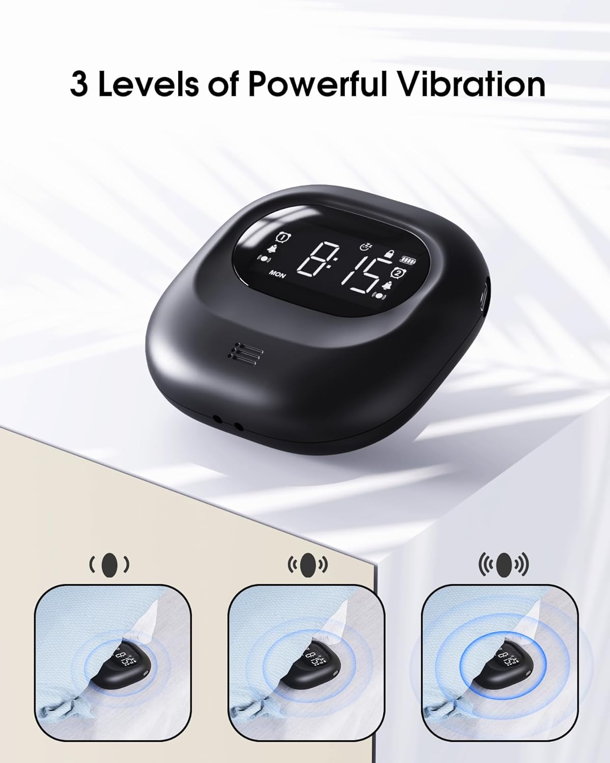 Vibrierender Funkwecker mit Bett-Shaker für Erwachsene und Jugendliche