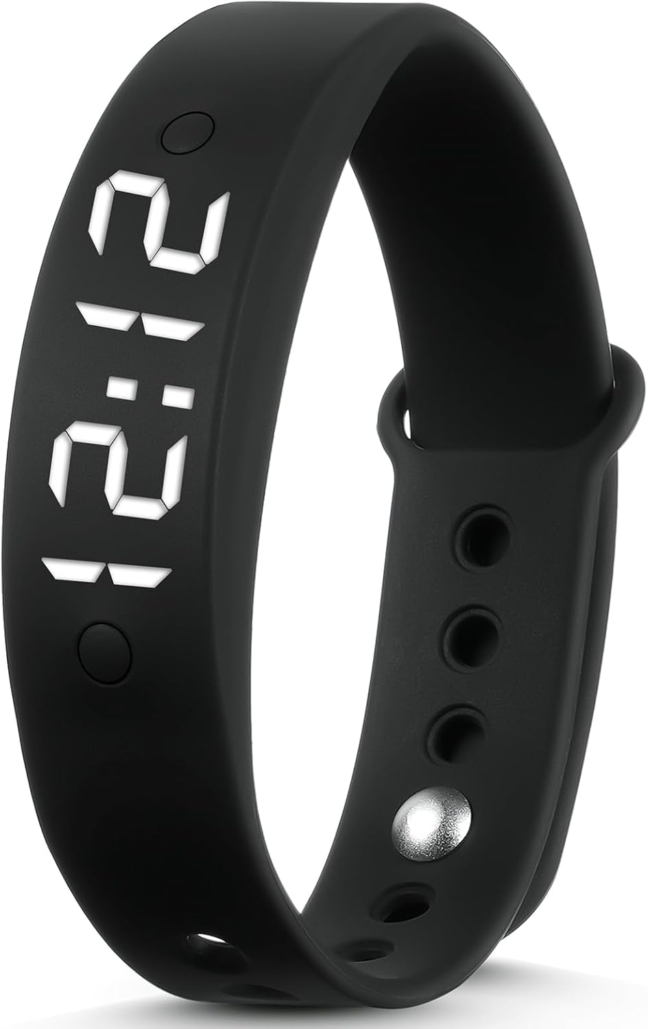 ACWOO Vibrationsalarm Uhr mit 15 persönlichen Alarmen, Schwarz