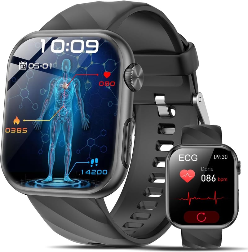 Smartwatch für Herren und Damen mit EKG, 1.97'' AMOLED, Fitness-Tracker