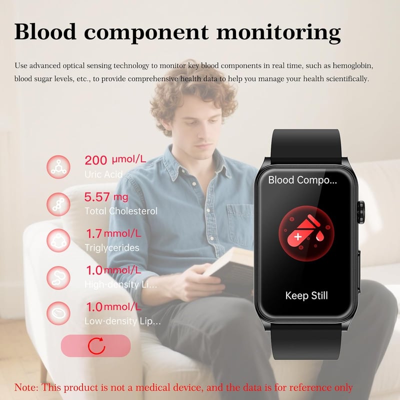 Smartwatch für Herren 2025 – EKG, Blutdruck, SpO2, Fitnessfunktionen