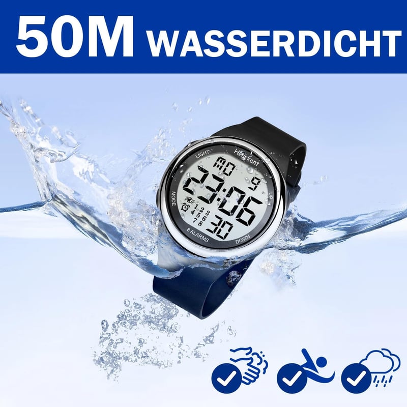 Vibrationsalarm-Uhr mit 8 Erinnerungen für Senioren und Blinde