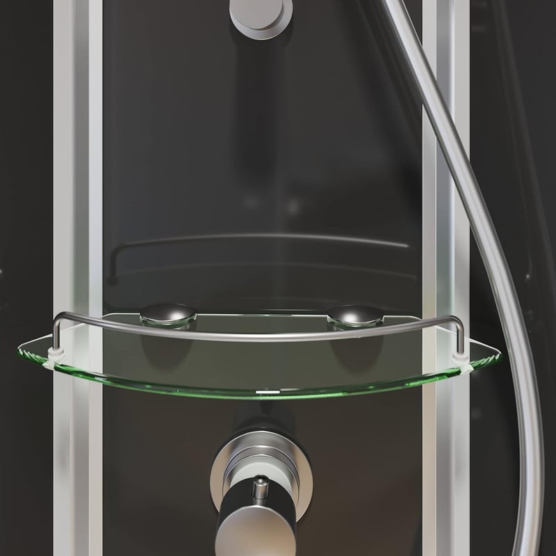 Fertigdusche Rimini 90 x 90 cm mit Duschsystem und Sicherheitsglas