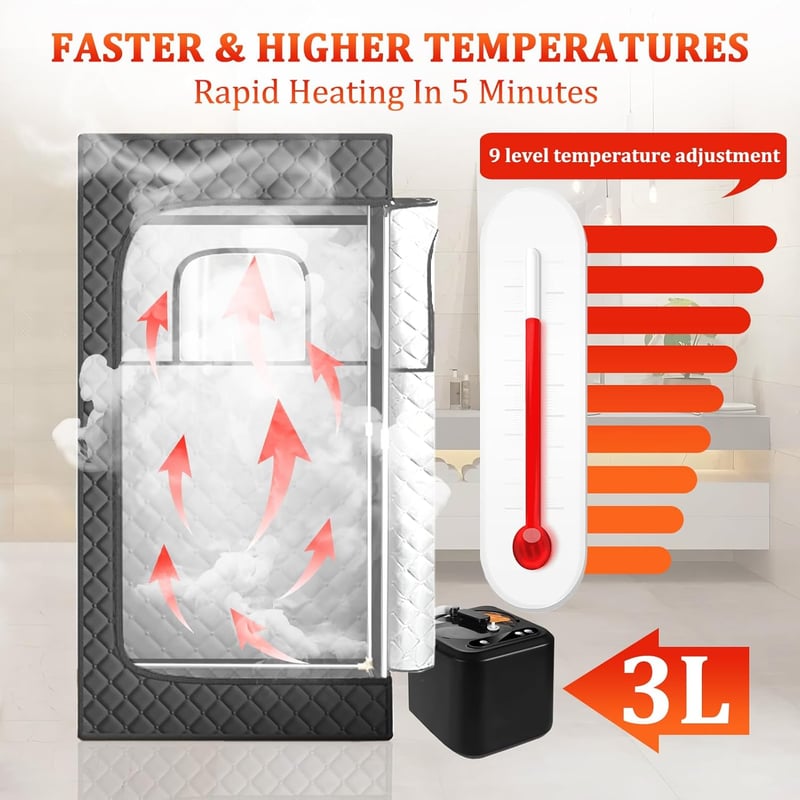 Mini Dampfsauna für Outdoor mit 3L Dampferzeuger & Saunastuhl