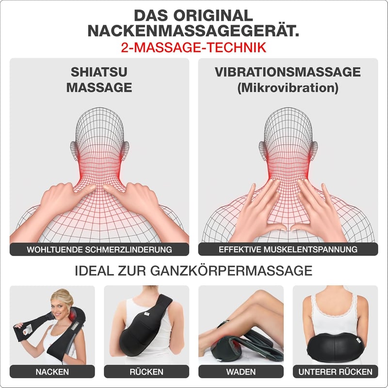 DONNERBERG® Nackenmassagegerät mit Wärme und 7 Jahren Garantie