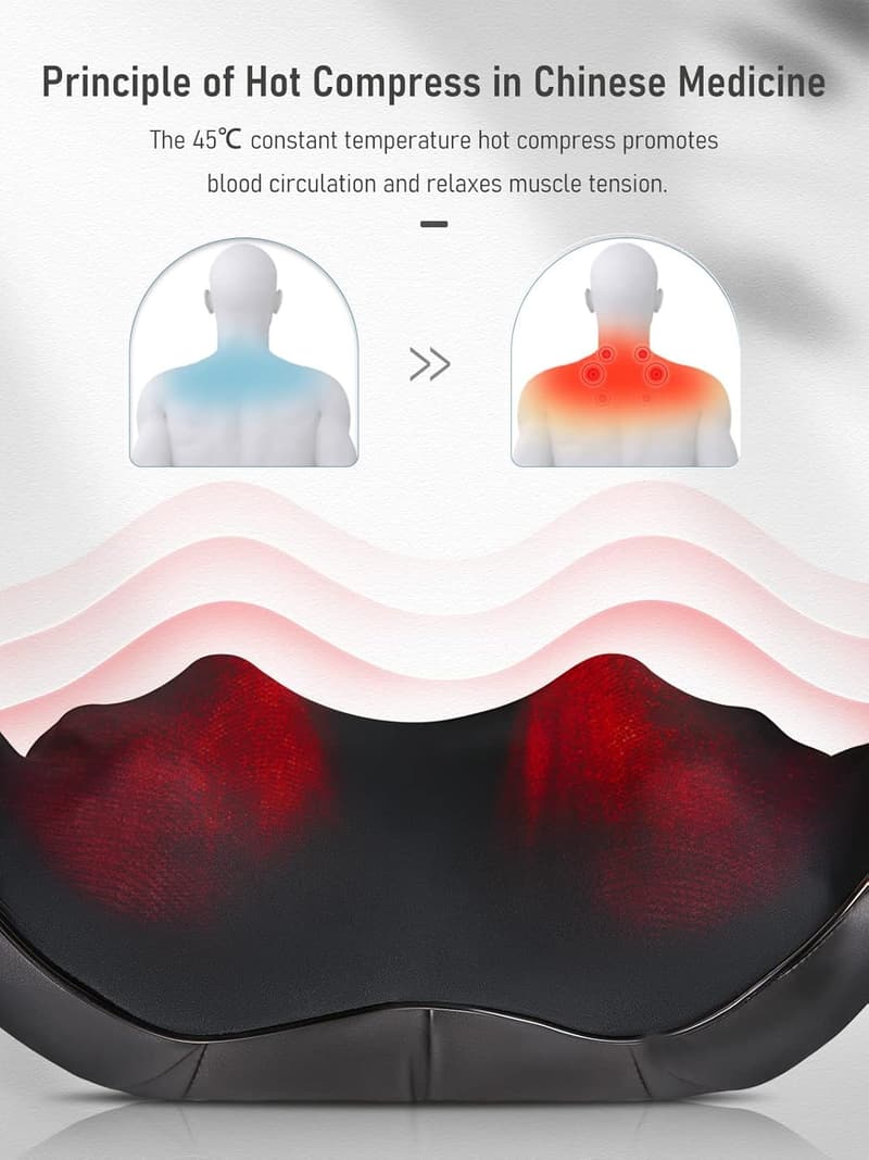 Shiatsu Nackenmassagegerät mit Wärme 45°C – Verschenken für Männer