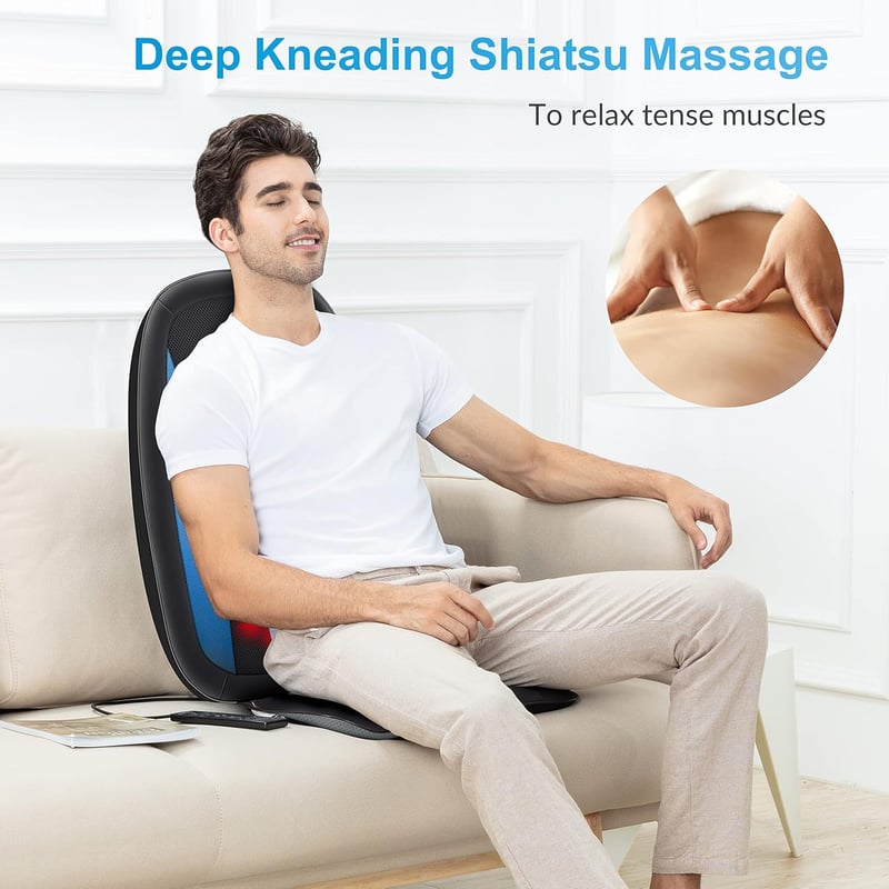 Shiatsu Massagesitzauflage mit Wärme für Rückenmassage und Entspannung