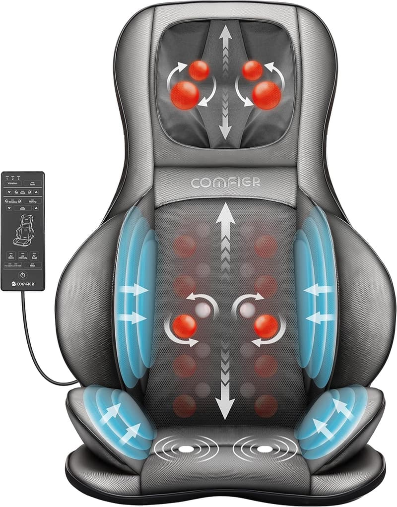 Shiatsu Massagesitzauflage mit Wärmefunktion für Nacken und Rücken