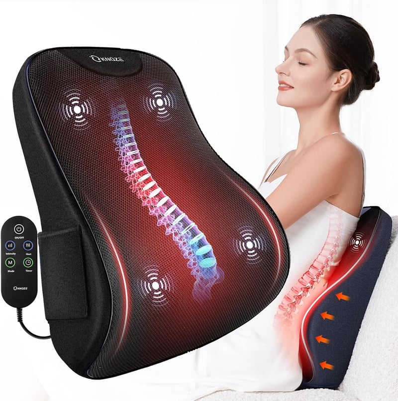 Elektrisches Rückenmassagegerät mit Wärme - 3 Heizstufen & 3 Intensitäten