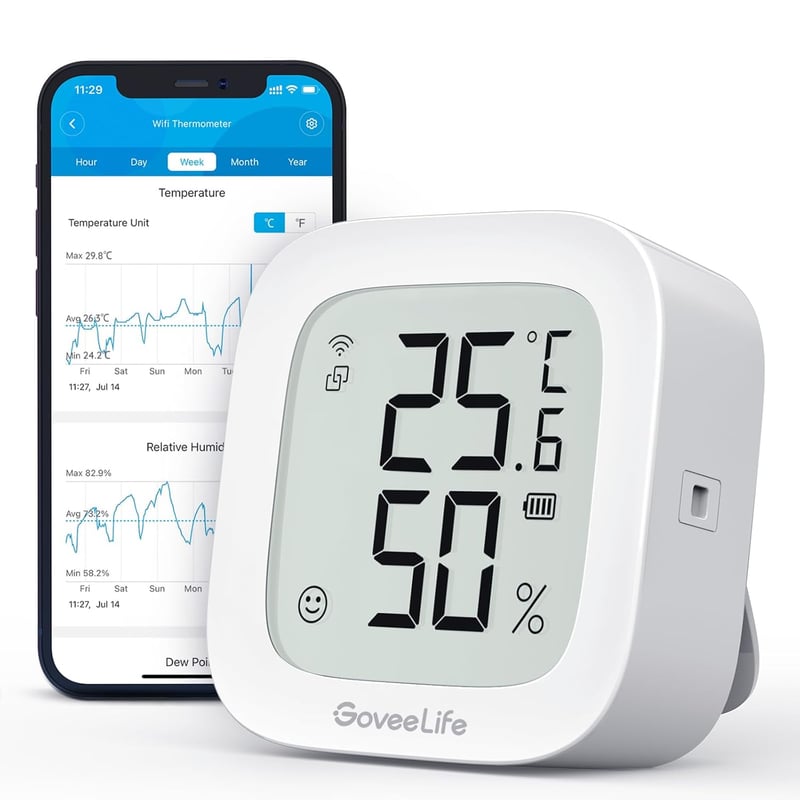 GoveeLife WLAN Hygrometer Thermometer für Innen mit App-Alarm