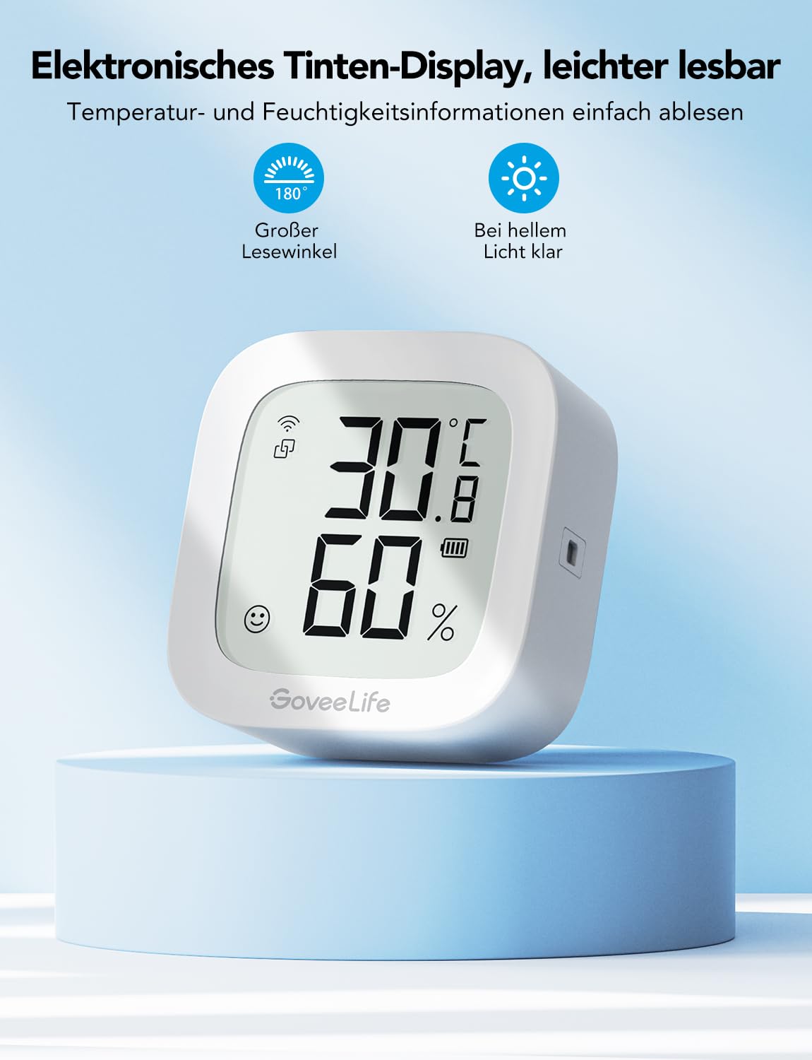 GoveeLife WLAN Hygrometer Thermometer für Innen mit App-Alarm
