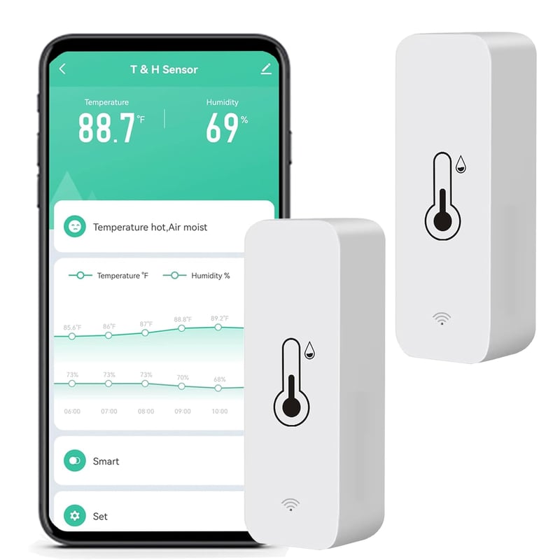 Intelligenter Hygrometer-Thermometer mit TUYA-App für Fernüberwachung (2 Stück)