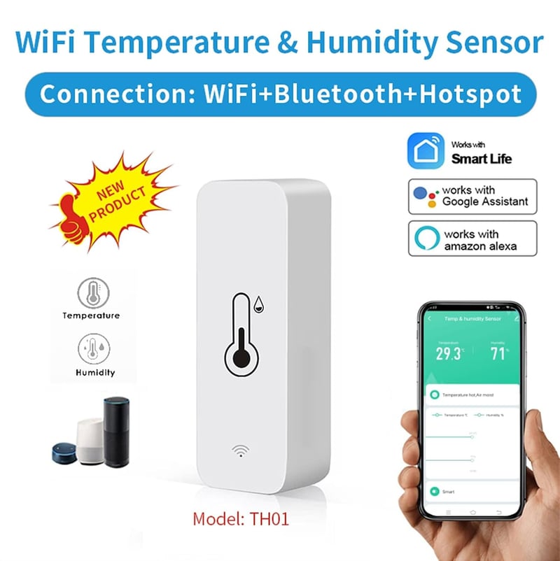 Intelligenter Hygrometer-Thermometer mit TUYA-App für Fernüberwachung (2 Stück)