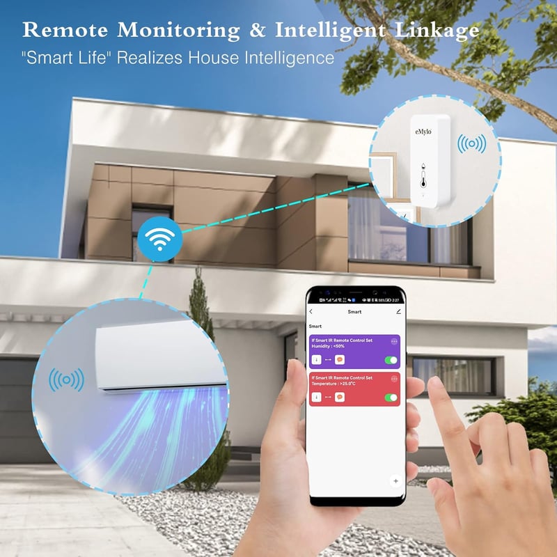 eMylo WLAN Thermometer-Hygrometer für Innenräume mit App-Steuerung (4er Set)