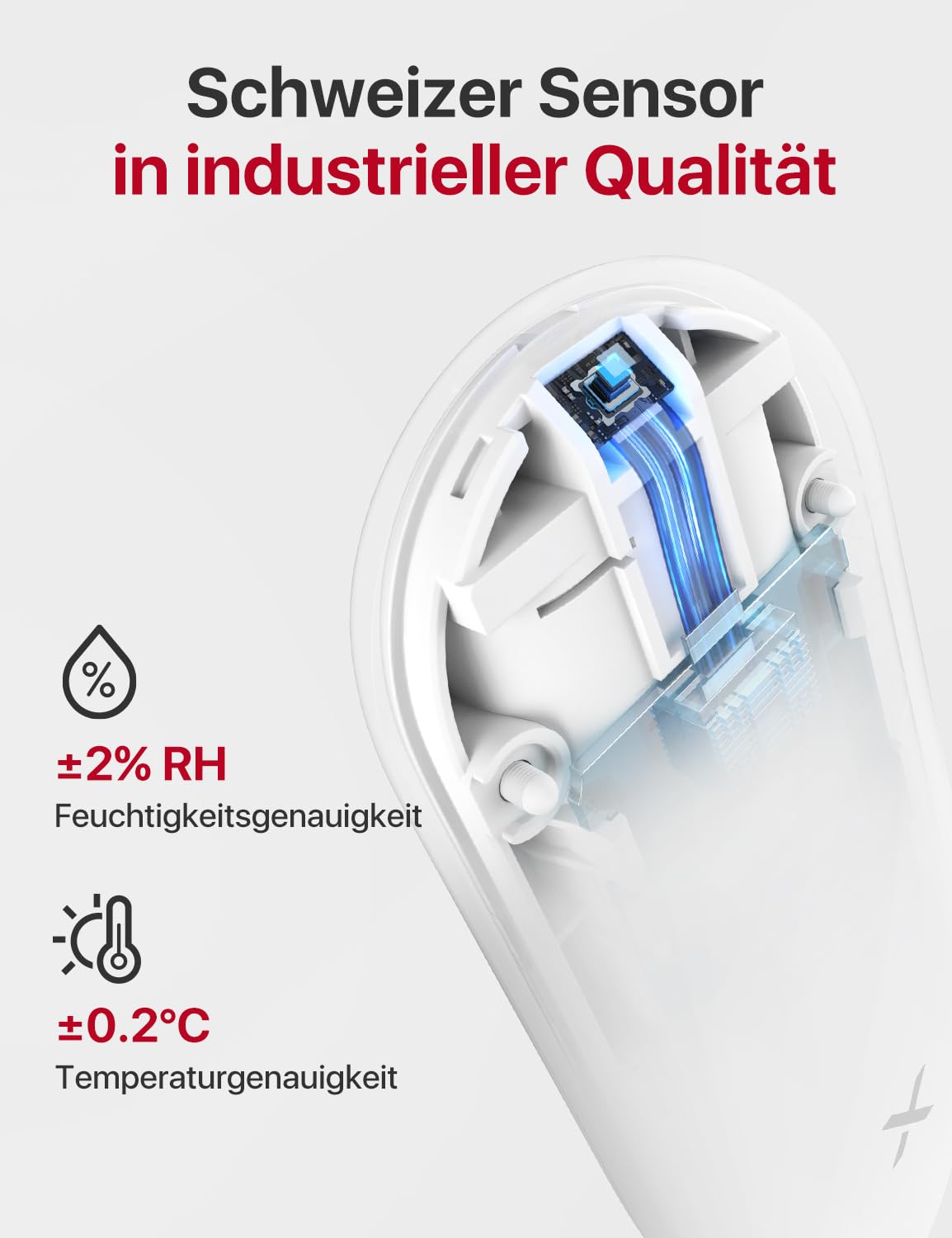 X-Sense WLAN Hygrometer mit App, Temperatur- und Feuchtigkeitsmessung, 3 Sensoren